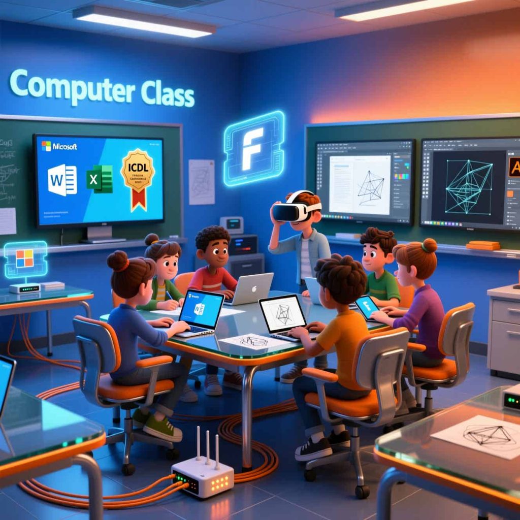 Icdl Photoshop Computer network Figma Office excel powerpoint illustrator network scene image
